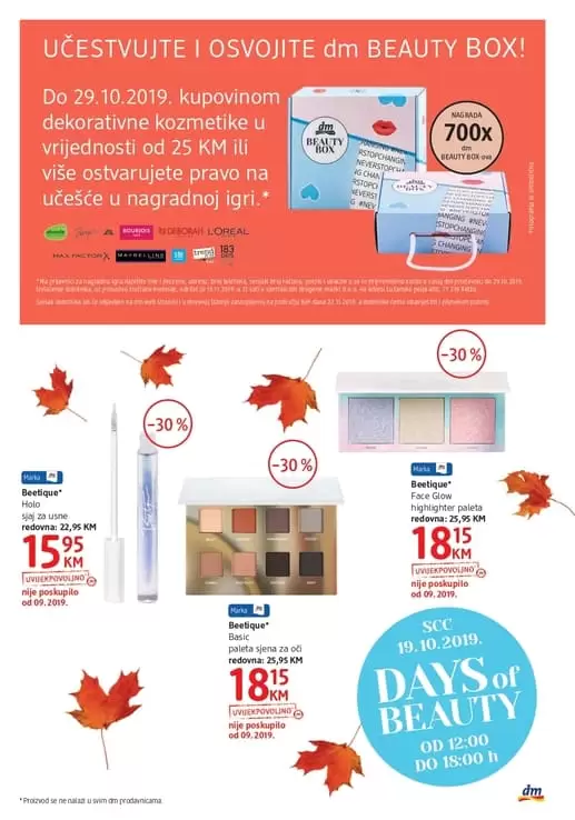 Ucestvujte i sovojite dm beuty poklon. Days od beauty.