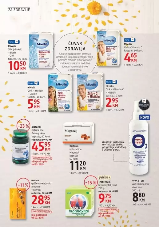 ČUVAR ZDRAVLJA Cink se nalazi u svim tkivima i direktno je uključen u podjelu ćelija, podstiče pravilno funkcionisanje endokrinog sistema i održava idealan hormonalni nivo u organizmu. potrazite u aktuelnom dm katalogu.