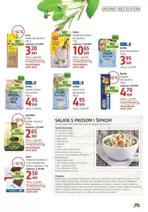 bez glutena. ukusno i zdravo. super ponuda zdravih namirnica ceka vas u dm-u.