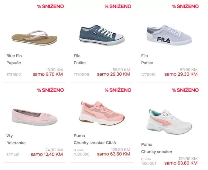 deichman sniženje obuće tene