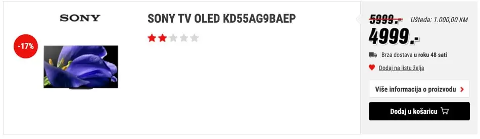 SONY TV LED Sony Oled ušteda do 1000 KM technoshop