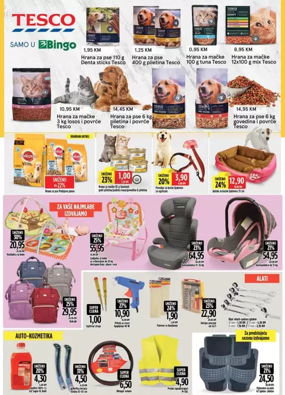 sve za bebe na akciji. pelene autosjedalica ljuljacka ruksak. Novi bingo katalog