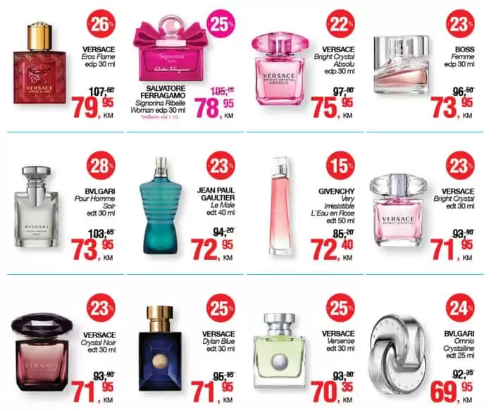 versace, armani, ck, lancome koji je vas omiljeni parfem. super akcija