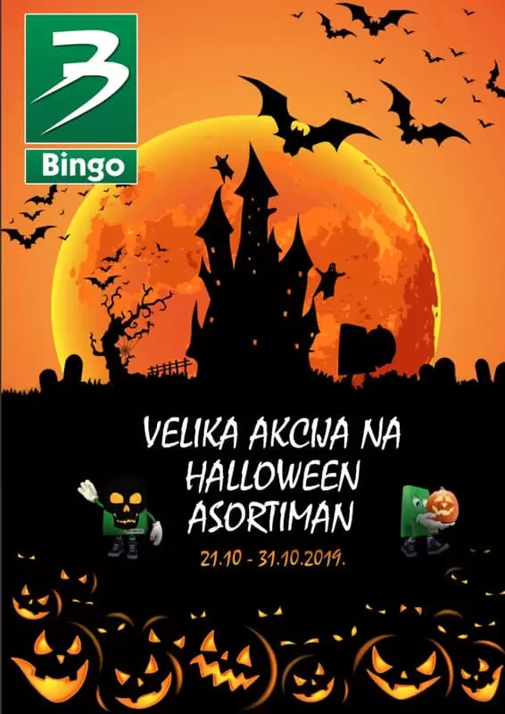 Velika akcija Helloween asortimana. helloween u Bingo marketima. super akcija ceka na vas. akcijski katalog.