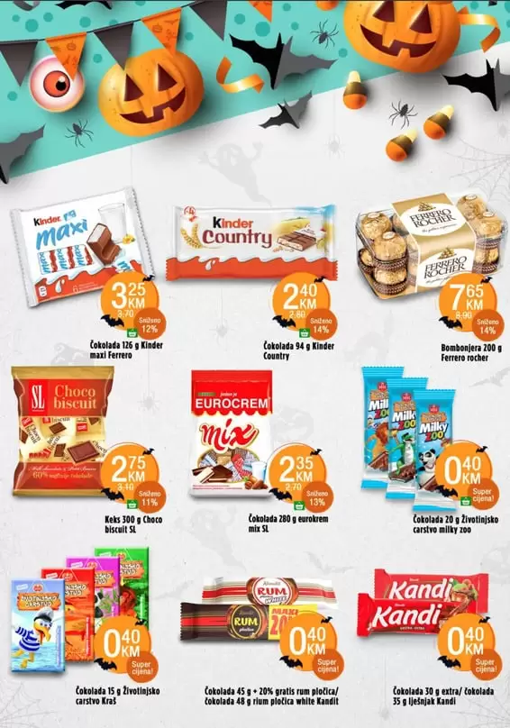 Velika akcija Helloween asortimana. slatkisi na akciji u novom bingo katalogu