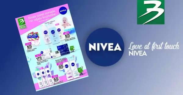 U Bingo trgovinama po sniženim cijenama do isteka zaliha potražite posebno odabrane Nivea proizvode za bebe, proizvode za njegu tij