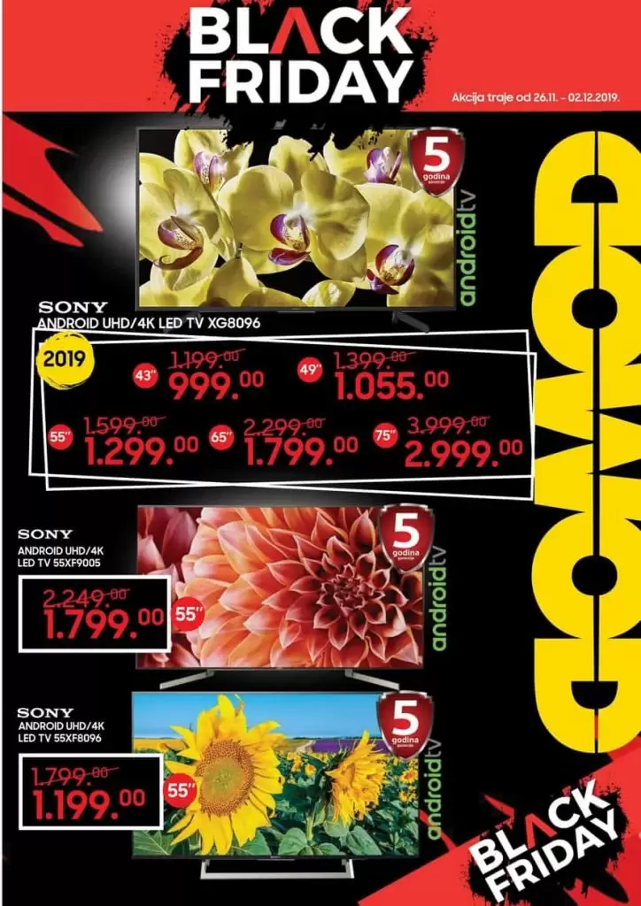 a li ste spremni za Black Friday u DOMOD-u? ✨ Black Friday u DOMOD-u počinje danas i traje do 02.12.2019. godine. Nudimo Vam posebne ponude u kojima možete ostvariti popust čak i do 40%. Pogledajte koje artikle smo pripremili za Vas po nevjerovatnim cijenama. black firday. sale. crni petak. 2019. gdje je snizeno. najpovoljnije cijene. snizenja. akcija. popusti. akcijski katalog. smart tv. led tv