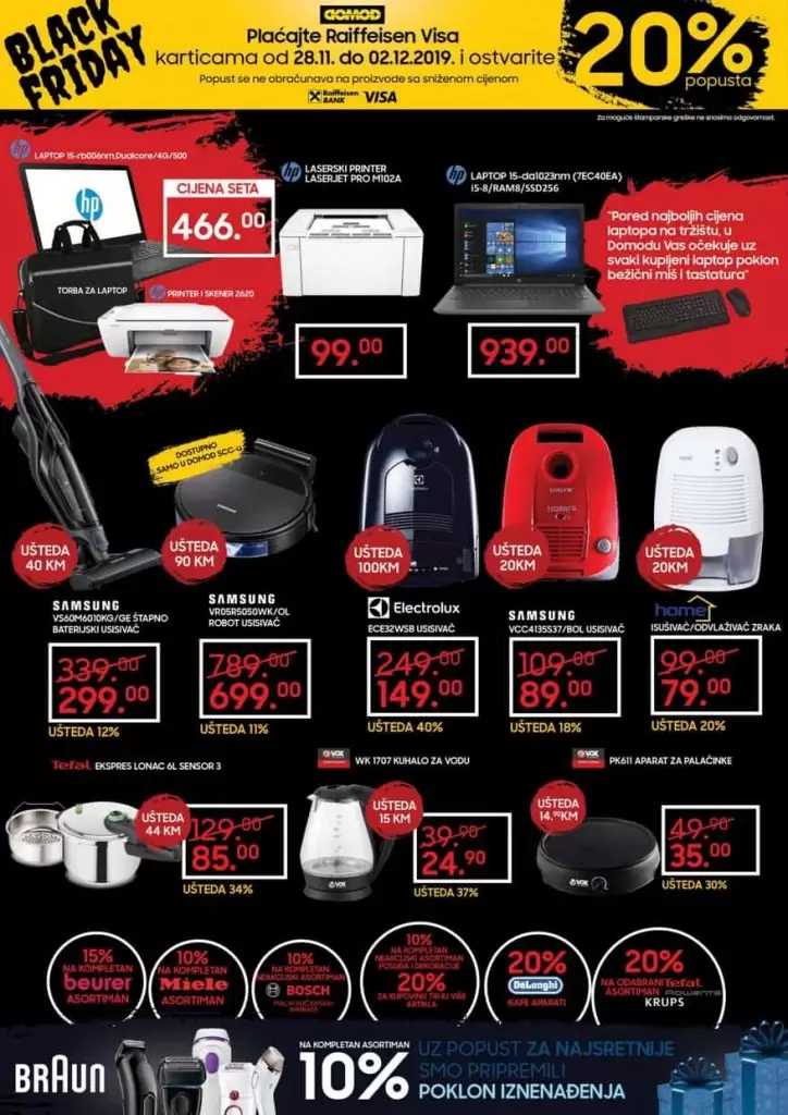 a li ste spremni za Black Friday u DOMOD-u? ✨ Black Friday u DOMOD-u počinje danas i traje do 02.12.2019. godine. Nudimo Vam posebne ponude u kojima možete ostvariti popust čak i do 40%. Pogledajte koje artikle smo pripremili za Vas po nevjerovatnim cijenama. black firday. sale. crni petak. 2019. gdje je snizeno. najpovoljnije cijene. snizenja. akcija. popusti. akcijski katalog. usisivac. 