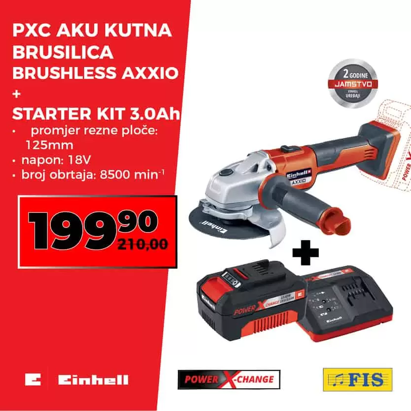  Iz Einhell POWER X-CHANGE asortimana po akcijskim cijenama za vas izdvajamo odlične proizvode ??? Ponudu potražite na odjelu alata u svim prodajnim centrima FIS i budite dio zadovoljnih POWER X-CHANGE korisnika! Akcija vrijedi do 15.11.2019. Vidimo se u FIS-u!