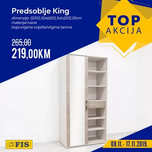Petak je dan zaaa... TOP AKCIJU!!! ??? U ovoj fenomenalnoj ? akciji snizili smo cijene, naravno, ? artikala! Izdvojili smo jakne, čizme, piđame, sušilicu, namještaj i druge ? artikle i snizili im cijene! ? akcija traje od 8.11. - 17.11.2019., vidimo se u FIS-u! ?????? namjestaj u fis trgovinama. top akcija. akcijski katalog. akcijska cijena. super ponuda. predsobljee.