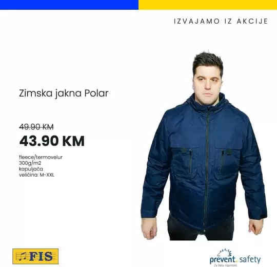 Dragi majstori i građevinari, osigurajte se na vrijeme za zimske uvjete rada i na Fisovim odjelima zaštitne opreme/alata potražite radne jakne, dukserice, bluze, prsluke, rukavice, radne cipele.. Akcija traje do 15.11.2019. Iz akcije za vas izdvajamo 