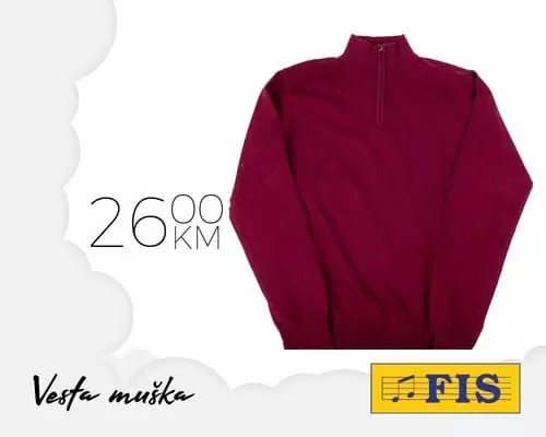 Iz bogate ponude FIS zimske odjeće izdvajamo tople jakne, kape, rukavice, šalove i sve što vam treba ove zime da bi vam bilo toplo i ugodno. miski dzemper.