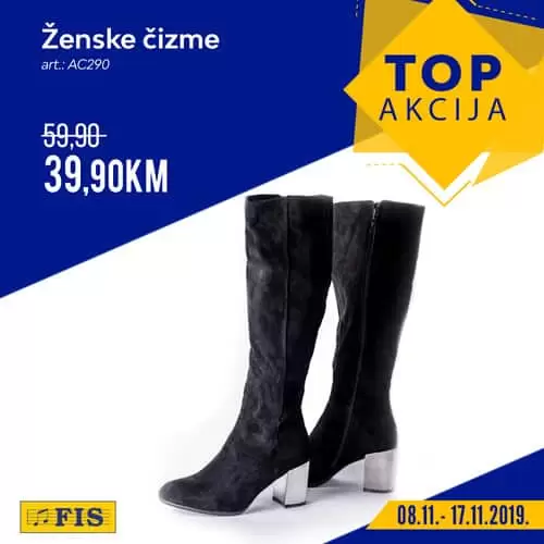 Petak je dan zaaa... TOP AKCIJU!!! ??? U ovoj fenomenalnoj ? akciji snizili smo cijene, naravno, ? artikala! Izdvojili smo jakne, čizme, piđame, sušilicu, namještaj i druge ? artikle i snizili im cijene! ? akcija traje od 8.11. - 17.11.2019., vidimo se u FIS-u! ?????? namjestaj u fis trgovinama. top akcija. akcijski katalog. akcijska cijena. super ponuda. cizme crne duboke. zenske cizme.