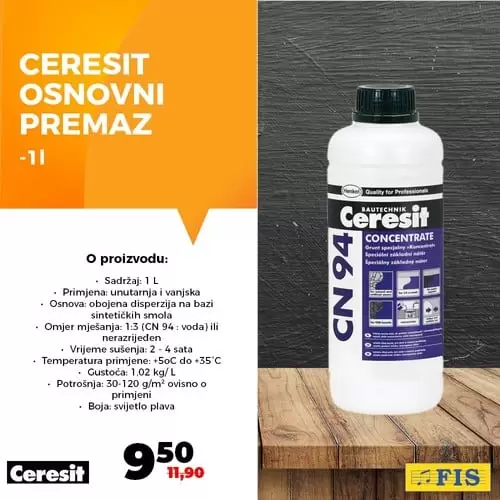 Ljepila i silikoni su neizostavna pomagala u uređenju kuće, okućnice i drugog. U periodu do 31.12.2019. nudimo vam popust do 30% na Pattex višenamjenska ljepila i Ceresit montažna ljepila i silikone. Brzo i efikasno rješenje neka se nađe uvijek pri ruci ?.Ponudu potražite na odjelu alata u svim centrima FIS. ceresit osnocni premaz. 
