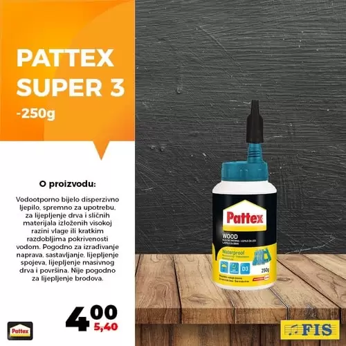 Ljepila i silikoni su neizostavna pomagala u uređenju kuće, okućnice i drugog. U periodu do 31.12.2019. nudimo vam popust do 30% na Pattex višenamjenska ljepila i Ceresit montažna ljepila i silikone. Brzo i efikasno rješenje neka se nađe uvijek pri ruci ?.Ponudu potražite na odjelu alata u svim centrima FIS. patex super 3