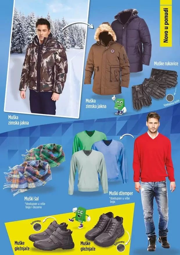 U Bingo trgovinama potražite veliki izbor ženskih bundi, kaputa, ski muških i ženskih hlača i jakni. Iz ponude izdvajamo i rukavice, šalove, torbe i još mnogo mnogo toga. Posjetite nas! ????? volim bingo. najnize cijene. top akcija. odlican kvalitet. snizenje. popusti katalozi