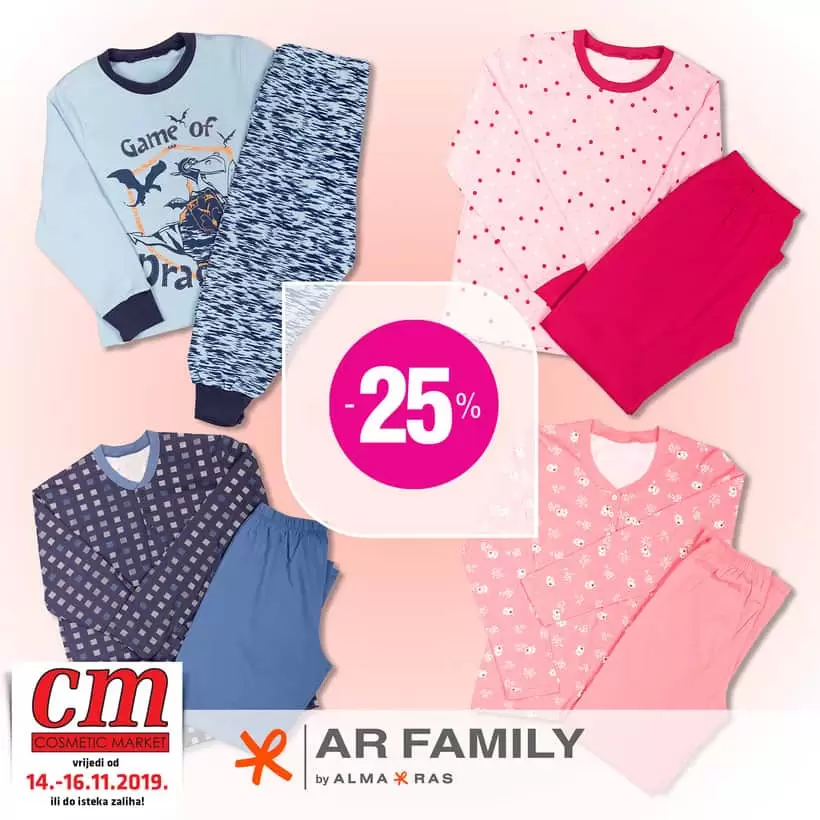 Postoji li ljepši osjećaj, nego nakon napornog i stresnog radnog dana, doći doma i "baciti se" u mekanu, toplu pidžamu? Alma Ras, bh brend donosi vrhunske materijale visokokvalitetnih pidžama sa razdraganim motivima! Potražite svoj omiljeni! -25% na Alma Ras pidžame! cm cm cosmetic market