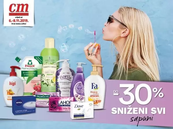 snizenje. akcija. popusti. cm cosmetic market sarajevo. radno vrijeme. akcijski katalog. snizeno.