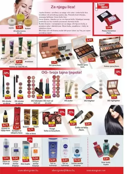 izbor trgodine letak povoljno market snizenja akcija katalog katalozi snizenje snizeno. sva snizenja na jednom mjestu. ustedite.ba. super akcija. volim akcije. volim snizenja. kupovina. shopping. gdje kupiti. make up. smnika. maskara. puder. karmin, ruz za usne. dekorativna kozmetika