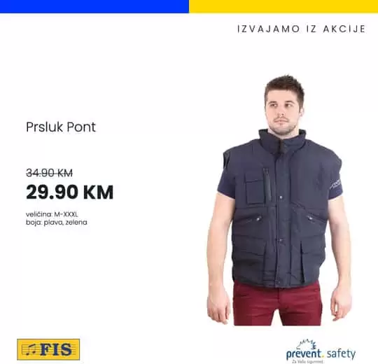 Dragi majstori i građevinari, osigurajte se na vrijeme za zimske uvjete rada i na Fisovim odjelima zaštitne opreme/alata potražite radne jakne, dukserice, bluze, prsluke, rukavice, radne cipele.. Akcija traje do 15.11.2019. Iz akcije za vas izdvajamo  snizenje. snizeno. super akcija. 