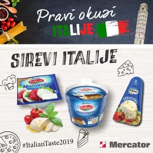 Mercator moj najbolji.  mercator sedmica italije. siirevi pice. pizza.