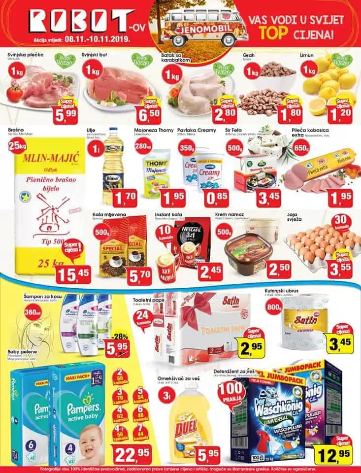 robot vas vodi u svojet top cijena. robot super akcija. robot akcijski katalog. robot snizeno. robot katalog. pampers. robot radno vrijeme.