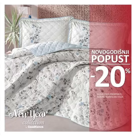 Topli napitak ☕, mekana i topla dekica i zimsko ušuškavanje može da počne! ? Novogodišnju magiju ? začini novogodišnjim popustom od -20% na asortiman dekica, prekrivača, peškira i kupatilskih staza #CasaBiancaMagic#NewYearMagic ?CasaBianca, II sprat, Sarajevo City Centar ; ?CasaBianca, Jevrejska bb, Banja Luka ; pamucna posteljina