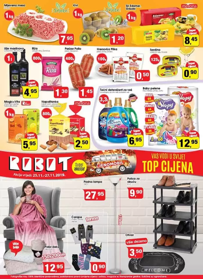 Fantastična akcija za početak sedmice u Robotu ? Akcija vrijedi od 25.11. do 27.11. ? Vaš Robot <3 snizenje. snizeno. akcijski katalog. akcija. popust sva snizenja na jednom mjestu. 