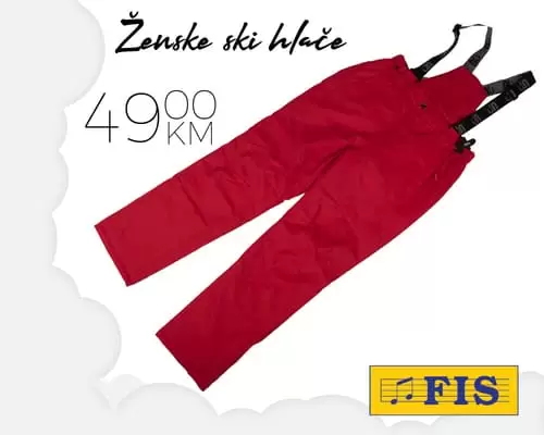 Iz bogate ponude FIS zimske odjeće izdvajamo tople jakne, kape, rukavice, šalove i sve što vam treba ove zime da bi vam bilo toplo i ugodno. zenske ski hlace