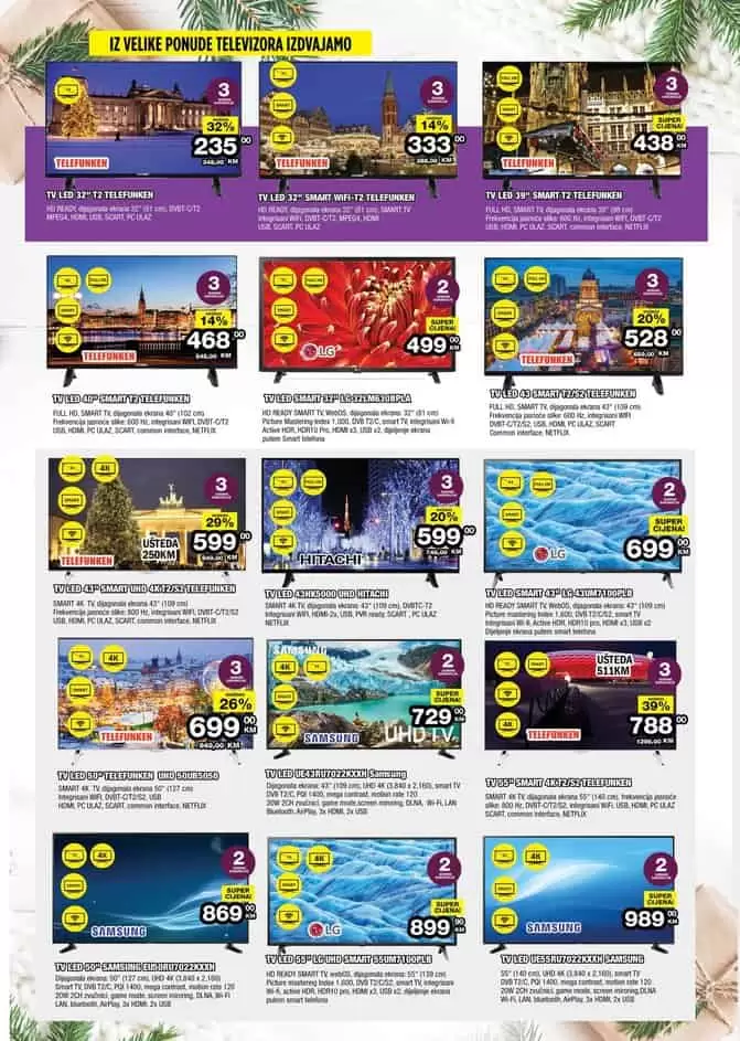 Ukoliko još uvijek niste pregledali katalošku akciju tehnike, a u potrazi ste za novim TV, mobitelom, tabletom, želite staru veš mašinu zamijeniti novom ili ste u potrazi za manjim kućanskim uređajem, vrijeme je da pogledate sniženja u albumu ili posjetite našu web stranicu . Bingo akcijski katalog. bingo super akcija. bingo zaposlenje. bingo radno vrijeme. bingo katalog tehnike. kralj dobrih cijena.  smart tv 