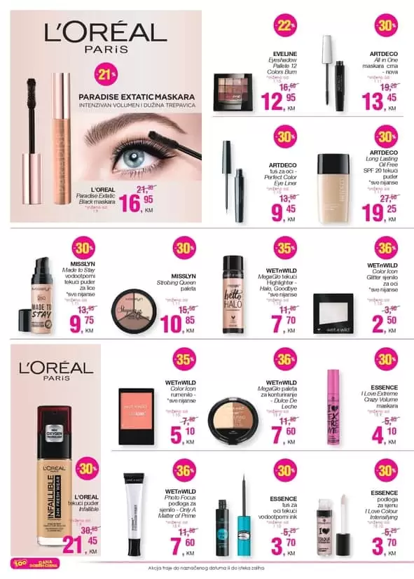 cm akcijski katalog 15.11.-29.11.2019. godine. cm cosmetic makrt katalog. snizeno u cm-u. snizenje. super akcija. 100 dana super cijena. cm radno vrijeme. cm zaposlenje. loreal paradise extatic maskara. snizenje o do 36%