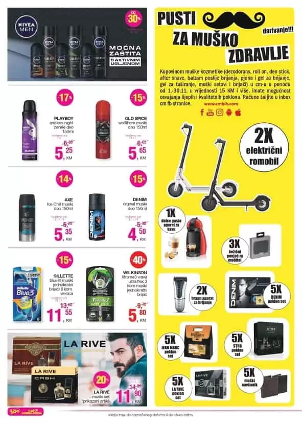 cm akcijski katalog 15.11.-29.11.2019. godine. pusti brkove za musko zdravlje! MOVEMBER, cm cosmetic makrt katalog. snizeno u cm-u. snizenje. super akcija. 100 dana super cijena. cm radno vrijeme. cm zaposlenje. 