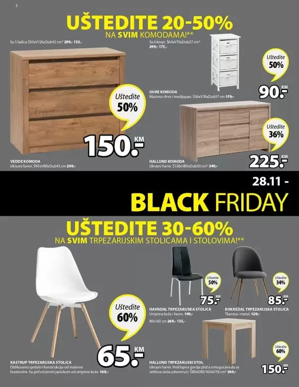 Black Friday u JYSKu počinje već 28. novembra i traje sve do 1. decembra, a mi smo odlučili da svoje fantastične Black Friday ponude podijelimo sa vama već danas! ✨ Prelistajte nadolazeći Black Friday letak, saznajte koje kategorije vas čekaju uz uštede do čak 70% i pripremite se za kupovinu uz najbolje popuste u godini! ? Koja snižena kategorija je vaš favorit? black fridaz ustedite do 70%. snizenje. akcija. popusti. black friday sarajevo. black friday 2019. godine. akcija. popusti. stolic e