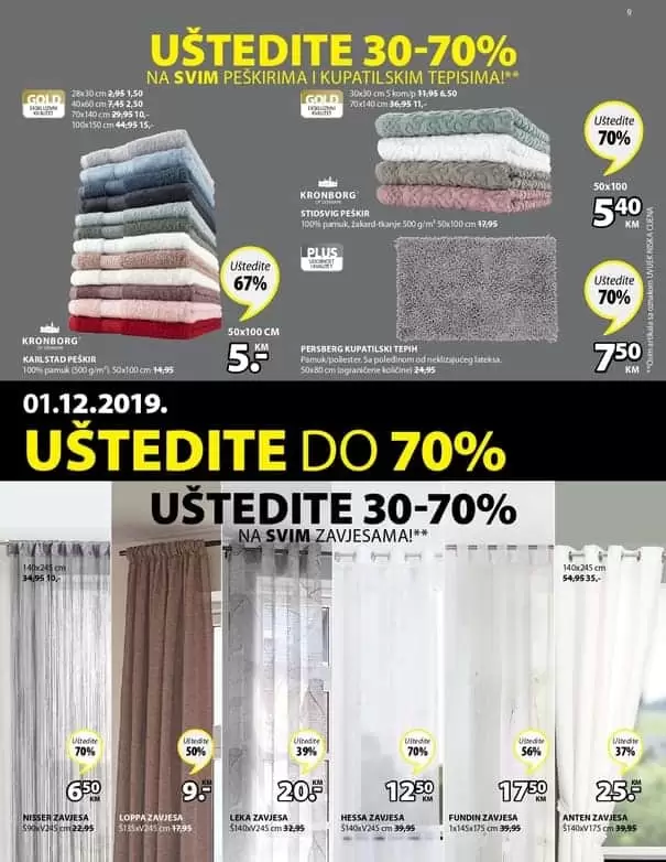 Black Friday u JYSKu počinje već 28. novembra i traje sve do 1. decembra, a mi smo odlučili da svoje fantastične Black Friday ponude podijelimo sa vama već danas! ✨ Prelistajte nadolazeći Black Friday letak, saznajte koje kategorije vas čekaju uz uštede do čak 70% i pripremite se za kupovinu uz najbolje popuste u godini! ? Koja snižena kategorija je vaš favorit? black fridaz ustedite do 70%. snizenje. akcija. popusti. black friday sarajevo. black friday 2019. godine. akcija. popusti. peskir. zavjesa