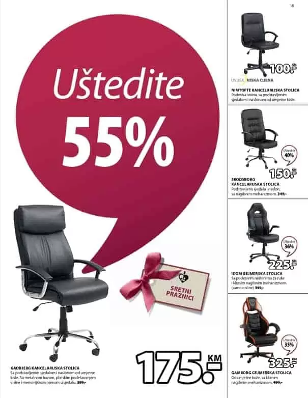 Black Friday u JYSKu počinje već 28. novembra i traje sve do 1. decembra, a mi smo odlučili da svoje fantastične Black Friday ponude podijelimo sa vama već danas! ✨ Prelistajte nadolazeći Black Friday letak, saznajte koje kategorije vas čekaju uz uštede do čak 70% i pripremite se za kupovinu uz najbolje popuste u godini! ? Koja snižena kategorija je vaš favorit? black fridaz ustedite do 70%. snizenje. akcija. popusti. black friday sarajevo. black friday 2019. godine. akcija. popusti. radno vrijeme jysk ustedite 55%