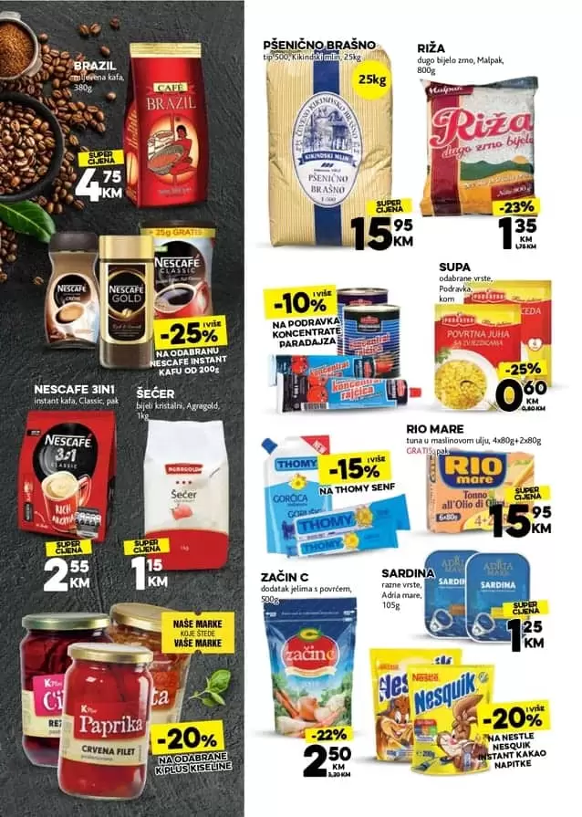 Konzum akcijaki katalog. snizenje. snizeno. akcija. akcijski katalog, kafa