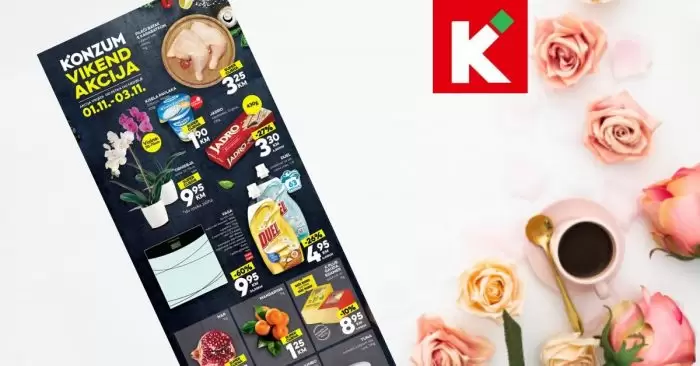 Konzum vikend akcija 1.-3.11.2019. godine. konzum vikend akcija. snizenje. snizeno. super akcija