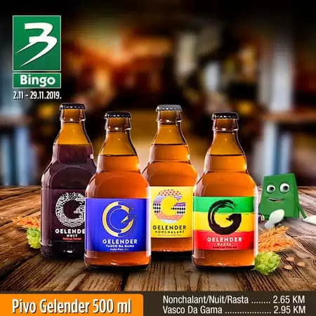 Gelender je rukohvat koji često srećemo na ulicama. U snowboardu postoji disciplina, odnosno vještina spuštanja po takvim rukohvatima bilo da se radi o bordanju na ulici ili zvaničnim sportskim takmičenjima. Spuštanje niz gelender je disciplina koja zahtjeva savršen odnos brzine, vještine i stila, upravo kao što je potreban savršen omjer slada, kvasca i hmelja da bi ste dobili vrhunsko pivo, kao što je Gelender. U periodu od 2. do 29. novembra potražite Gelender pivo po sniženim cijenama.