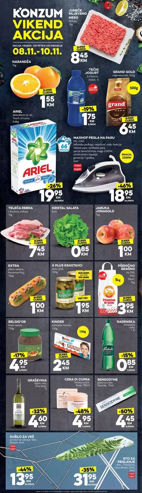 Svi se radujemo petku ?? Nama je još draži jer petak u Konzum uvijek donosi nove FANTASTIČNE UŠTEDE iz Vikend akcije! ?. super akcija.