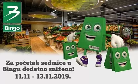 Početak sedmice donosi nam super ponudu u Bingo trgovinama. Započnite je sa dobrim raspoloženjem i odličnom uštedom! bingo super akcija. akcijski katalog bingo. Bingo katalog. najnize cijene u Bingo trgovinama. Bingo radno vrijeme. Bingo tuzla. volim akcije.
