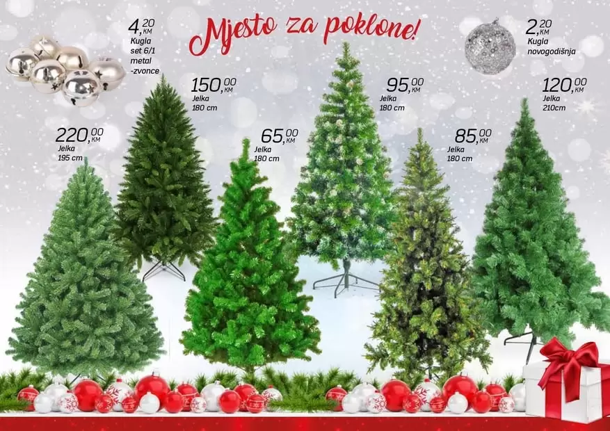 carobna fis-ova blagdanska ponuda. novogodisnja ponuda u fisu. praznicno snizenje. super akcija. snizeno. snizenje. akcija. popusti. ukrasi za jelku. bor. novogodisnje drvo jelka