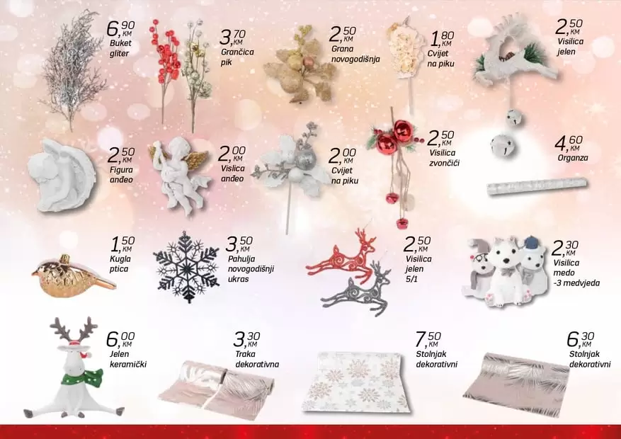 carobna fis-ova blagdanska ponuda. novogodisnja ponuda u fisu. praznicno snizenje. super akcija. snizeno. snizenje. akcija. popusti. ukrasi za jelku. bor. novogodisnje drvo.  bozic