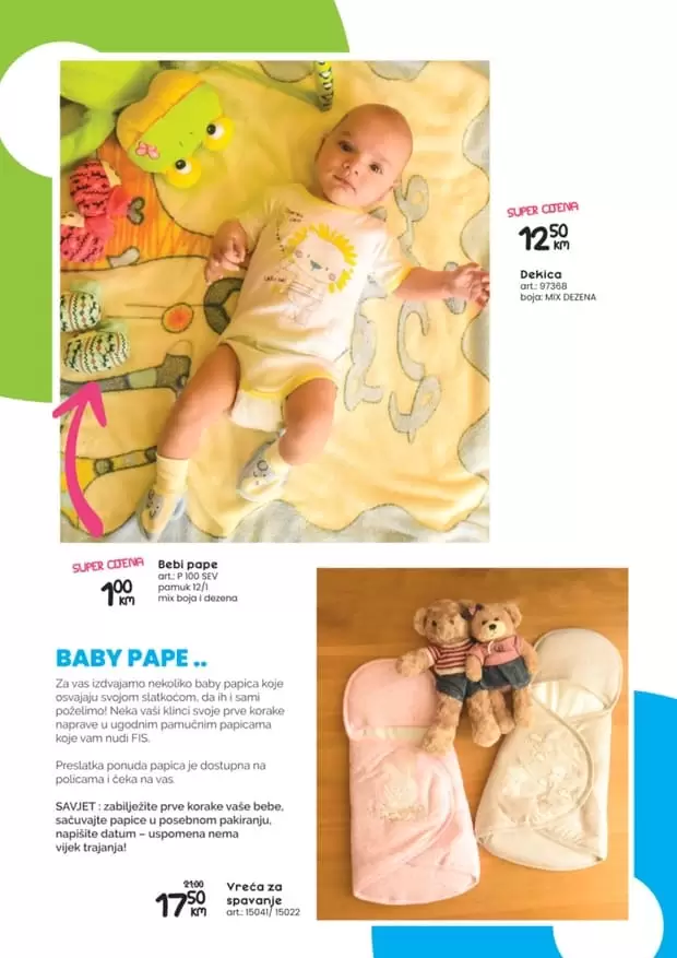 mjesec albini-ja. sve za vase malisane. supe cijene neni asortimana. gegice za bebe. potkosulje. majice. bebei pape. 