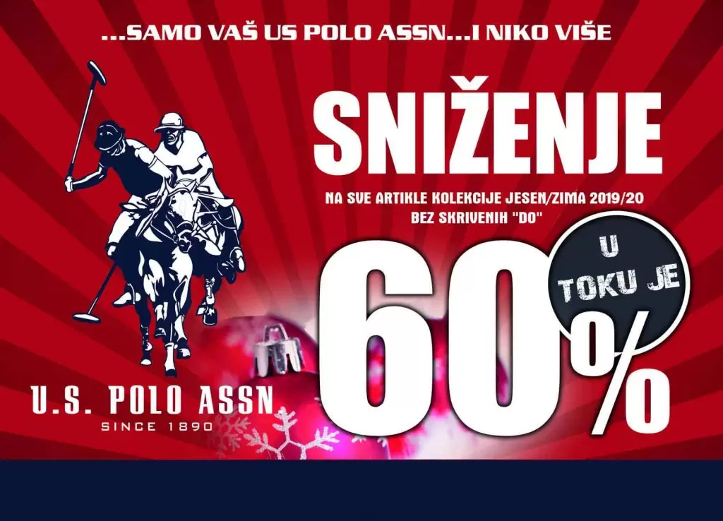 Za sve ljubitelje američkog brenda U.S. Polo Assn Bosniau toku je sezonsko sniženje od 60 posto na sve artikle, "bez skrivenih DO".