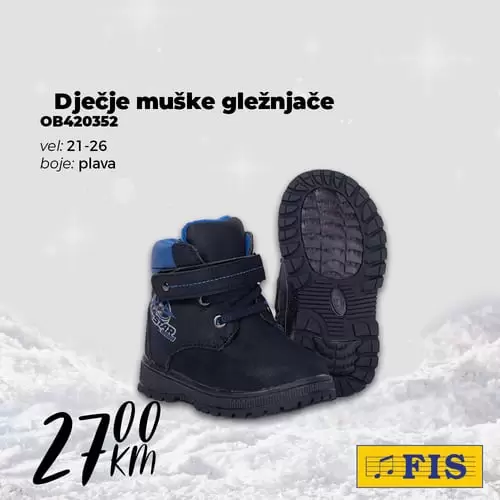 NOVO U PONUDI!  Zima, zima, e pa šta je, ako je zima nije lav, ne boji se tko je... šta? Zabundan :).  Vrijeme za topliju odjeću i obuću je stiglo, stoga u FIS centrima možete pronaći tople dječje muške i ženske gležnjače savršene za hladno vrijeme.  Vidimo se u FIS-u, jer se uz FIS i zima lakše podnosi! CIZME ZA DJECU