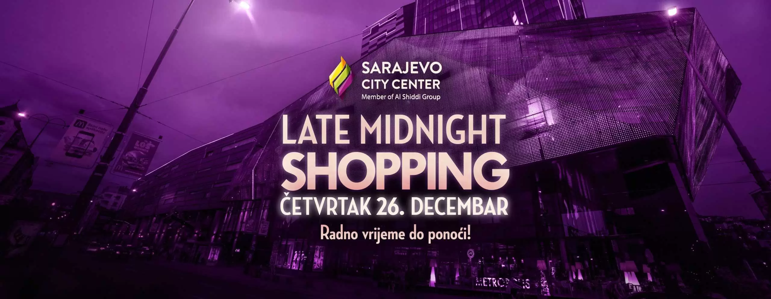 SCC Late Midnight shopping sarajevo city center shopping night u scc-u.