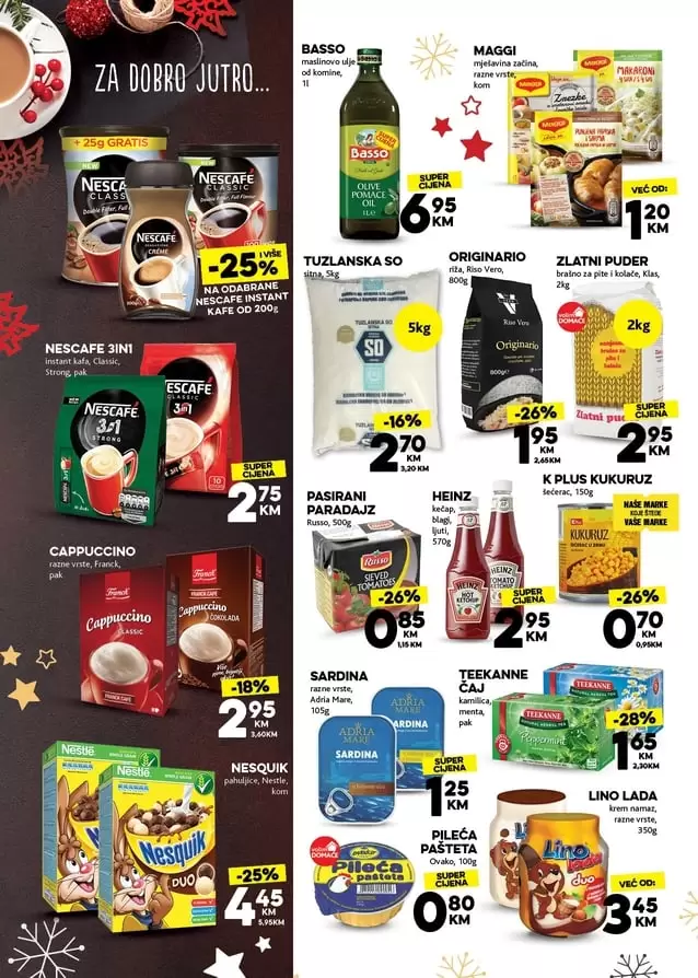 konzum akcijaki katalog. konzum snizenje. snizeno. akcija. popusti. katalozi. radno vrijeme. zaposlenje. novogodisnje snizenje u konzum trgovinama. ?✨Podijelimo radost zajedno ✨? Decembar je mjesec darivanja, iskrene dječije radosti i čarolije koju nose praznici ✨ stoga učinimo da svako dijete osjeti radost praznika ✨ Za kupovinu svakog Slatkog paketića radosti ? u Konzumu od 01.12.-20.12. ODVAJAMO 1KM kako bismo zajedno osigurali novogodišnje paketiće za djecu bez roditeljskog staranja i teško oboljelu djecu širom Bosne i Hercegovine. Jer radost je veća kad se dijeli ? kafa. sok.