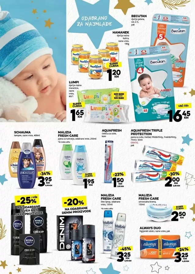 konzum akcijaki katalog. konzum snizenje. snizeno. akcija. popusti. katalozi. radno vrijeme. zaposlenje. novogodisnje snizenje u konzum trgovinama. ?✨Podijelimo radost zajedno ✨? Decembar je mjesec darivanja, iskrene dječije radosti i čarolije koju nose praznici ✨ stoga učinimo da svako dijete osjeti radost praznika ✨ Za kupovinu svakog Slatkog paketića radosti ? u Konzumu od 01.12.-20.12. ODVAJAMO 1KM kako bismo zajedno osigurali novogodišnje paketiće za djecu bez roditeljskog staranja i teško oboljelu djecu širom Bosne i Hercegovine. Jer radost je veća kad se dijeli ? bebe. pelene za bebe. gdje su snizene pelene. becutan. violeta. pampers