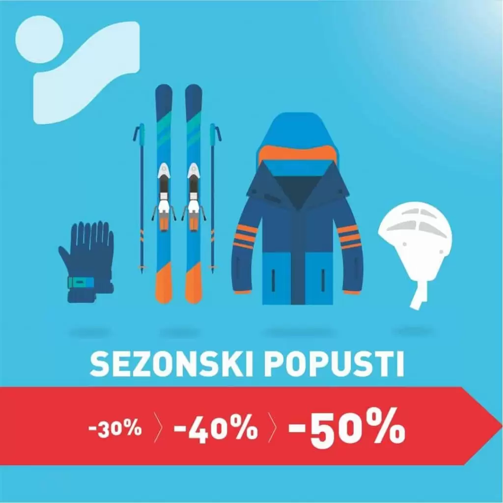 Akcija koju ste čekali! Veliki sezonski popusti u Intersportu: 30, 40 i 50% popusta na odabrane artikle odjeće, obuće i opreme. Ponuda važi od 3. 1. do 29. 2. Ne propustite! Pogledaj ponudu OVDJE!