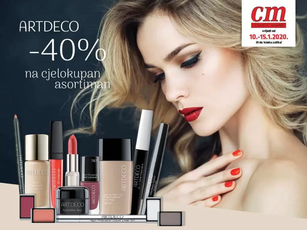 Počinje sniženje koje dugo iščekujete! Artdeco dekorativna kozmetika bit će snižena -40% i to u periodu od 10.-15.1.2020. godine! Vidimo se u cm-u!